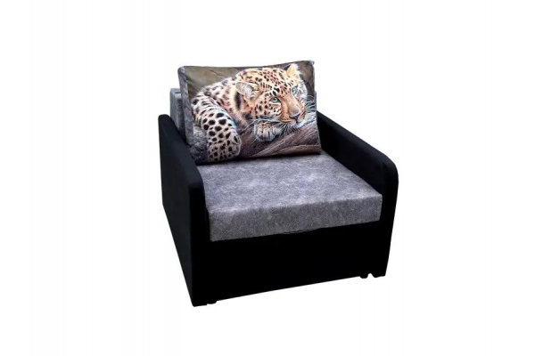 Кресло кровать Канзасик с подлокотниками леопард