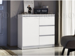 Комод 800 3 ящика 1 дверь Челси белый