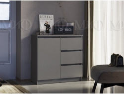 Комод 800 3 ящика 1 дверь Челси графит