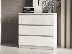 Комод 800 3 ящика Челси белый