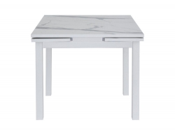 Стол раздвижной Альдo-mini 800*800 мм Мрамор белый/белый