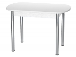Стол Европейский Пластик Хром белый матовый