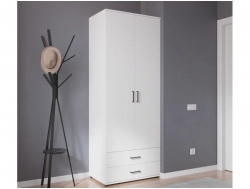 Шкаф с ящиками, штангой и полками арт. 556 белый