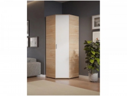 Шкаф угловой со штангой и полками арт. 557 дуб сонома/белый