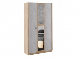 Шкаф трехстворчатый Глэдис М23 Дуб золото/цемент светлый