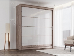 Шкаф-купе Гранд-1 Дуб Горный 2000 двери Лакобель белый