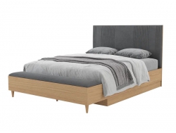 Кровать 1600 с банкеткой Калипсо Графит