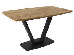 Стол Лотус раздвижной Дуб Галифакс Табак/Черный