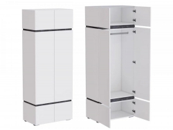 Шкаф 2-х створчатый МС Аркон Белый/Бетон Темный