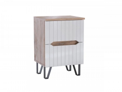 Тумба прикроватная МС Ливерпуль Дуб Вотан/Белый Глянец