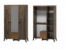 Шкаф трехдверный с ножками Ольга 3 дуб коми