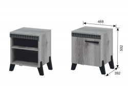 Тумба прикроватная с ножками Ольга 3 дуб делано