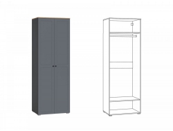 Шкаф 13.224 Остин Серый Графит
