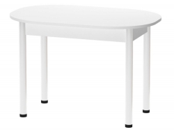 Стол Овальный Пластик Хром белый глянец