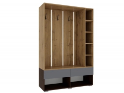 Тумба с вешалкой 1200 Прага МДФ Венге/Графит Софт