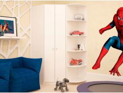 Угловой распашной шкаф Мария белый