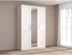 Шкаф 3-х створчатый с 1 зеркалом Кэт-4 бодега белая