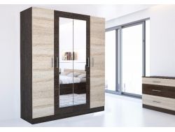 Шкаф четырехстворчатый распашной Леси с зеркалом