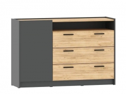 Тумба Оттавия НМ 011.59 Антрацит/Дуб Крафт Золотой