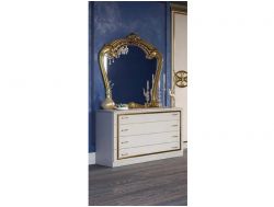 Комод с зеркалом Ольга беж/золото матовый