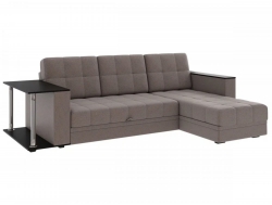 Диван угловой Атлант со столиком рогожка Капри 13 кофе