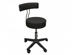 Стул мастера Монро со спинкой на черном пластмассовом каркасе черный