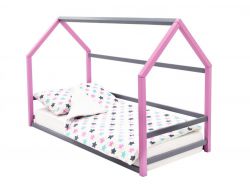 Детская кровать-домик Монтессори Svogen лаванда-графит