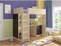 Кровать Теремок 3 Дуб молочный-Венге