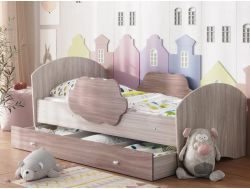 Кровать Тучка с бортиками и ящиком ясень шимо