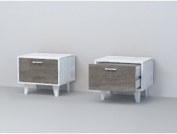 Тумба прикроватная Эго Т-5 бетон светлый/камень темный на ножках