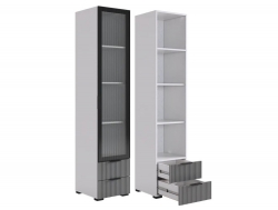 Шкаф однодверный 107.03 Зефир белое дерево/серый